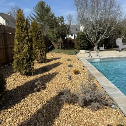 Rock and landscape installation backyard Spring Hill TN - portfolio project