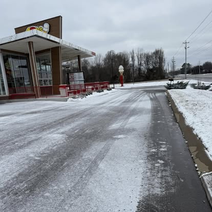Commercial snow plowing Spring Hill parking lot - portfolio project