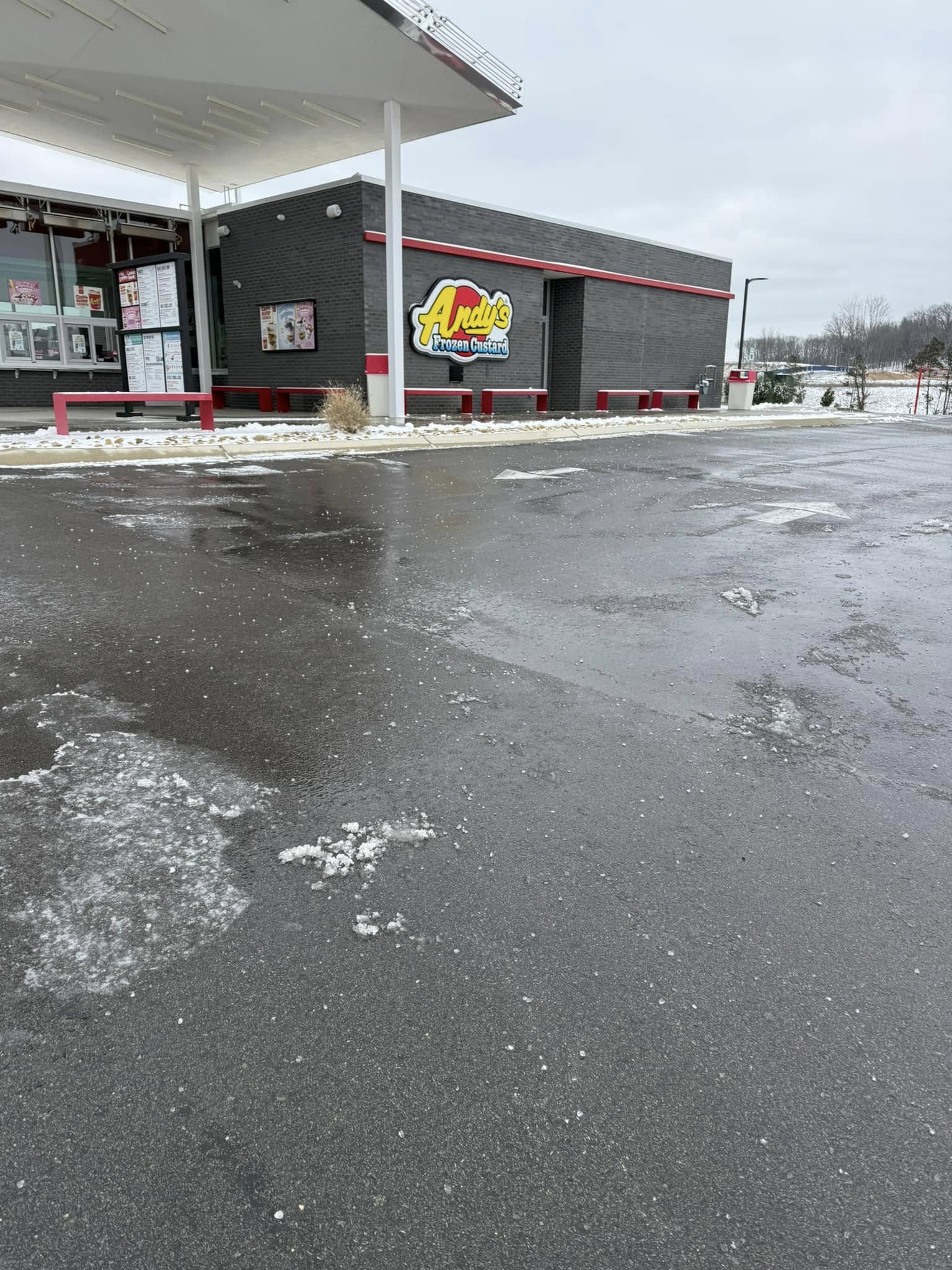 Commercial parking lot snow plowing Spring Hill TN - plow truck in action