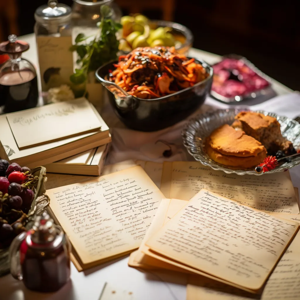 recipe book on a table with food