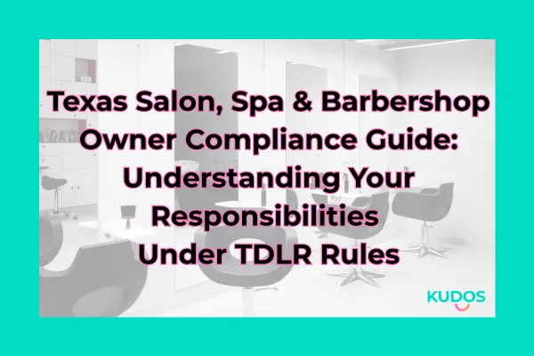 Texas salon following TDLR sanitation requirements with clean and organized workstations
