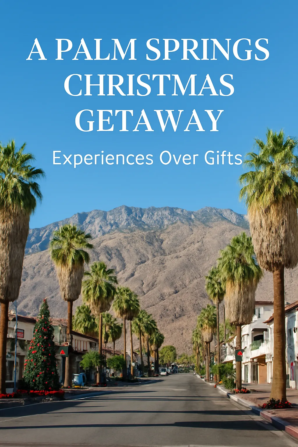 Palm Springs Christmas getaway idea for couples featuring desert mountains and winter sunshine