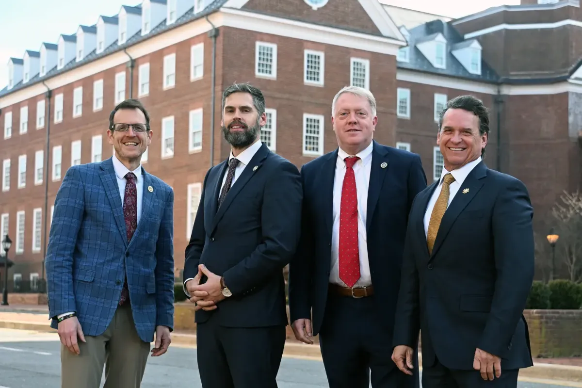 Maryland Republican Party leadership, from left, Senate Minority Whip Justin Ready, House Minority Whip Jesse Pippy, House Minority Leader Jason Buckel and Senate Minority Leader Stephen Hershey, Jr.