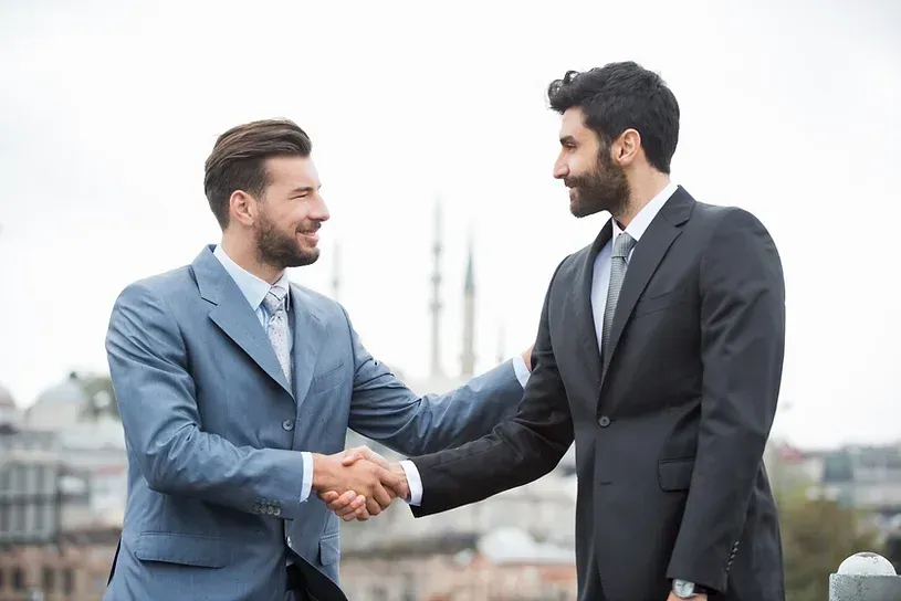 Two men shaking hands