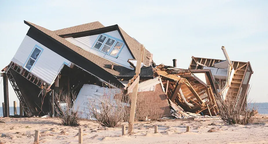 House broken in a storm
