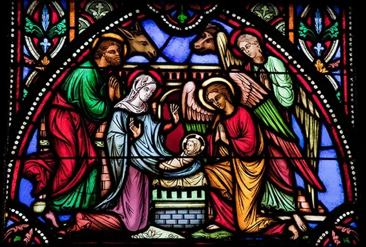 Christmas stained glass window