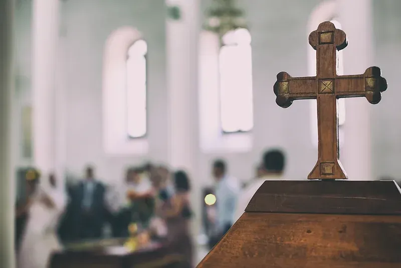 Cross in a church