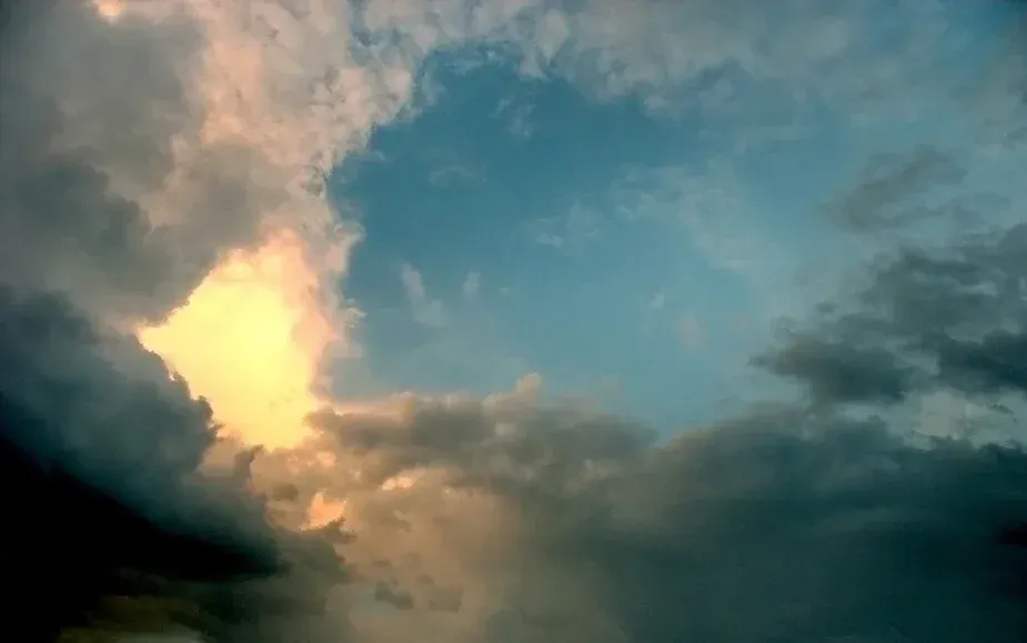 Sun bursting through the clouds