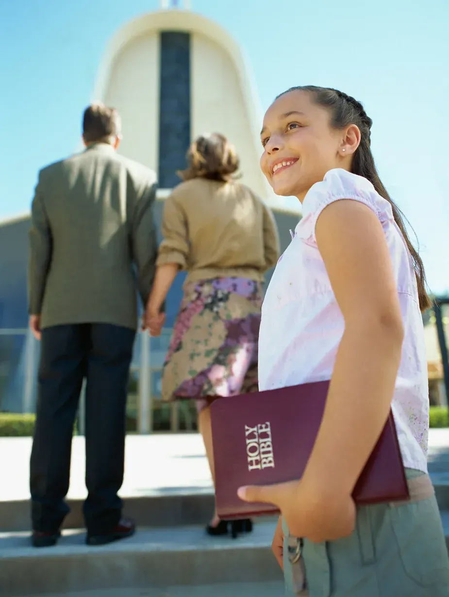Girl going to church