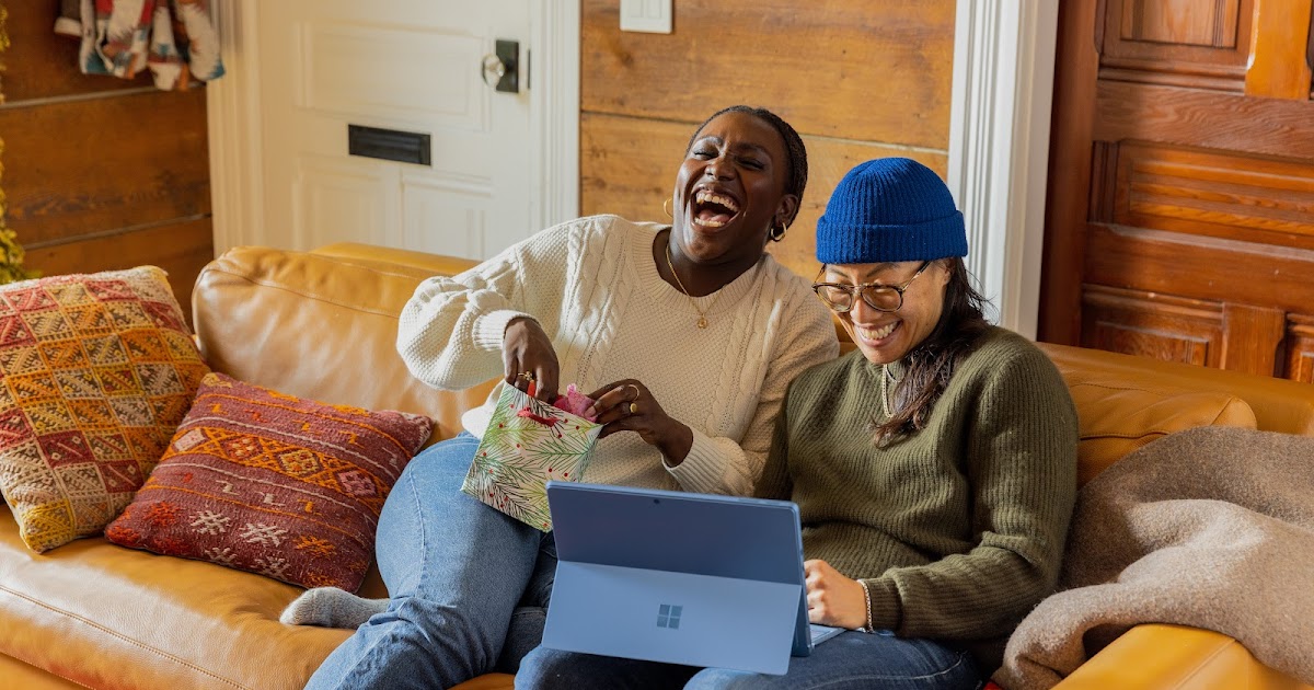 two women laughing