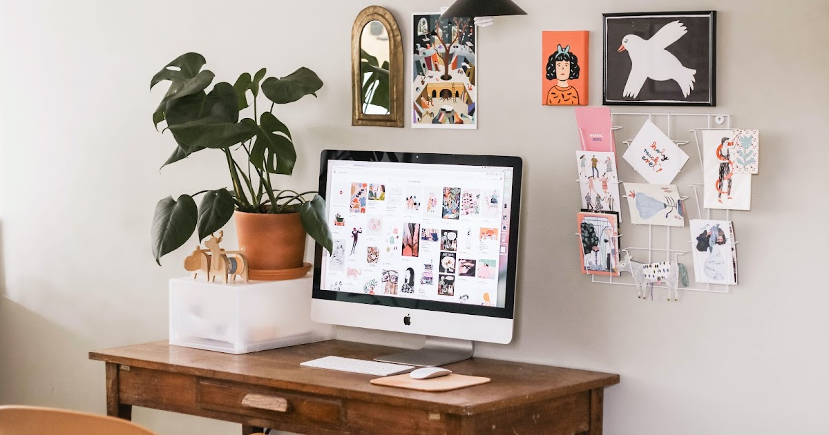 computer desk of a creative artist