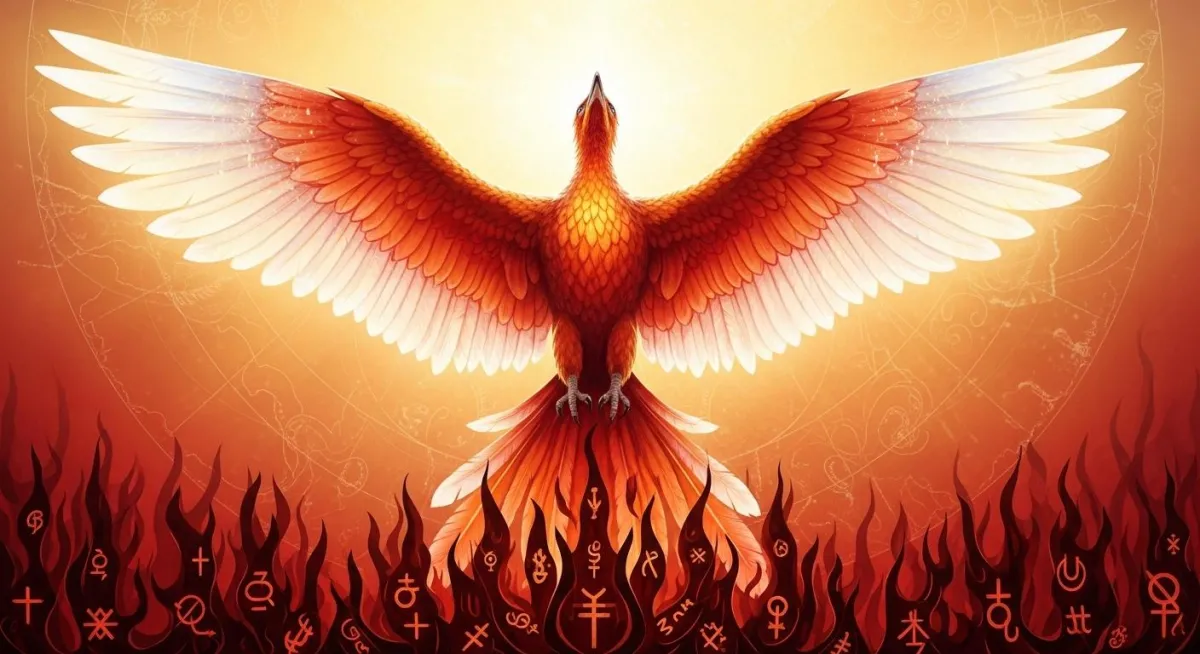 Phoenix rising from flames of old beliefs