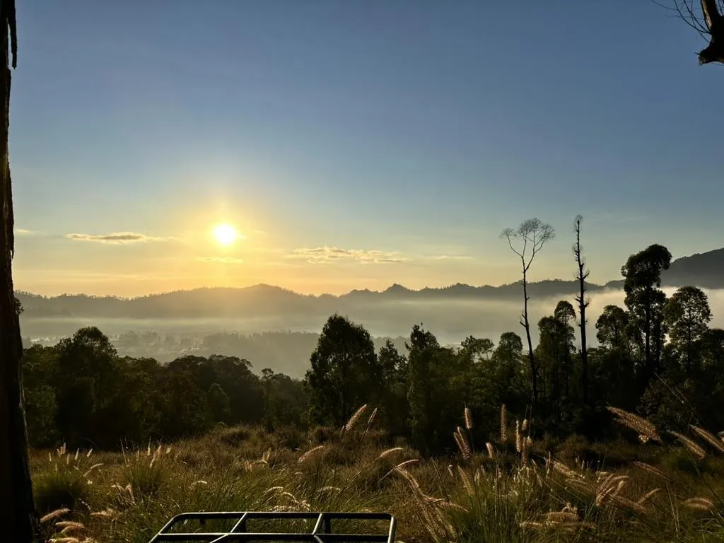 sunrise in bali indonesia at mt. batur