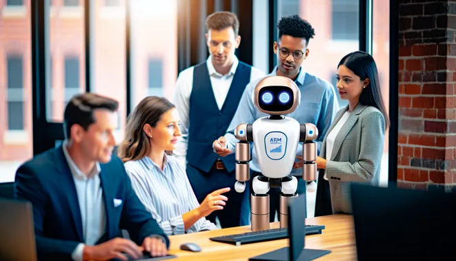 Melbourne business team utilizing AI-powered CRM tools in a modern office setting