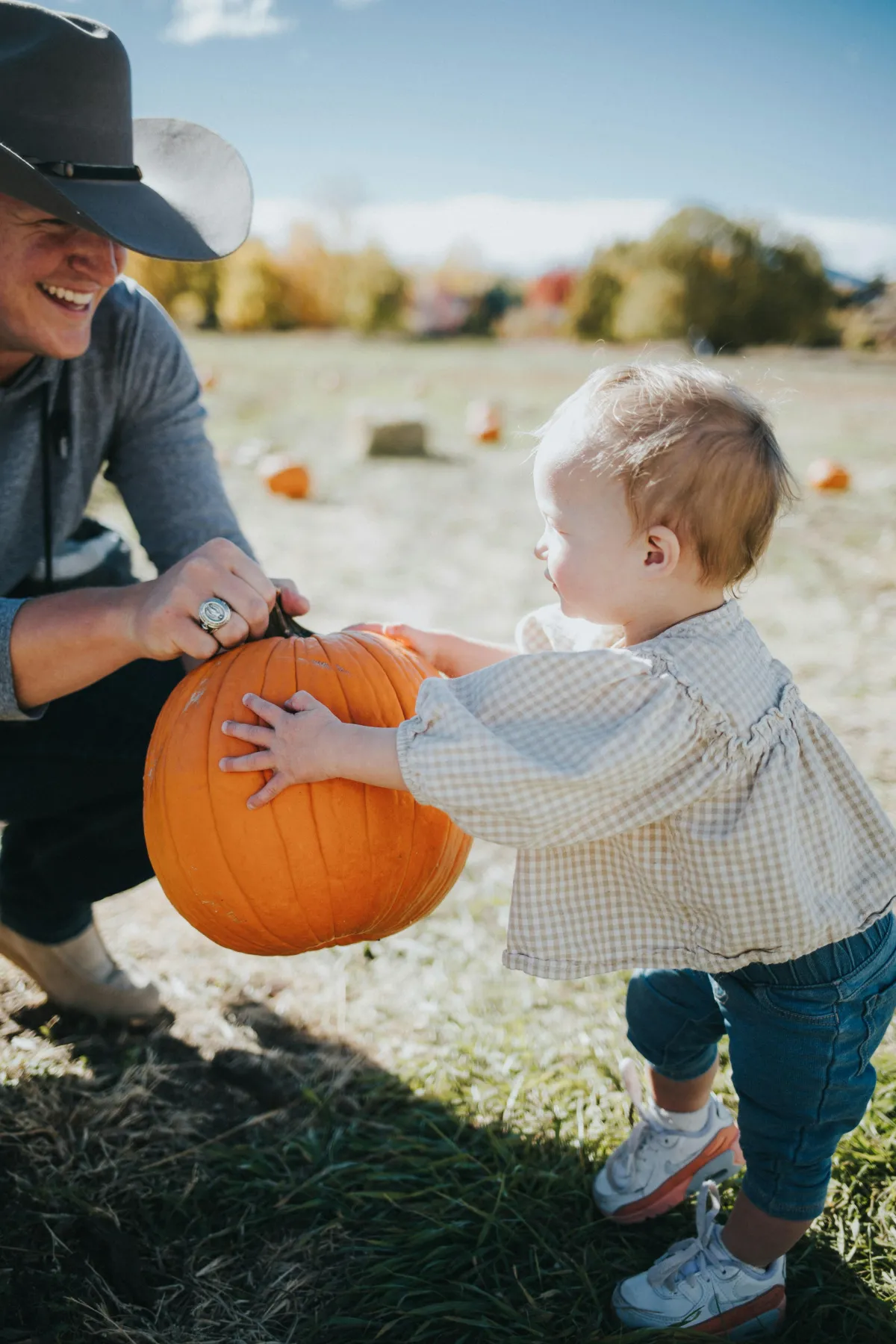 Parent and baby pumpkin patch
