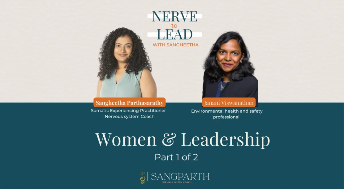Picture describing Nerve to Lead with Sangheetha Podcast with Episode 6 Part 1 title Women & Leadership