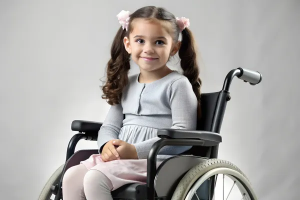 a child in wheel chair