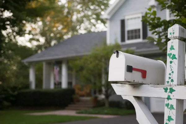 Modern home exterior showing Handy Mail as a stylish, convenient feature.