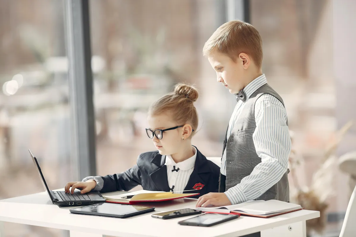 Children learning about financial strategies