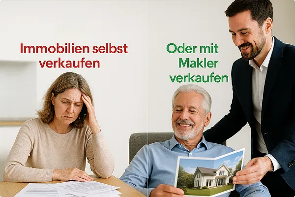 Vergleich: Immobilie privat verkaufen oder mit Immobilienmakler – Entscheidungshilfe beim Hausverkauf
