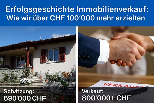 Älteres 3.5-Zimmer-Einfamilienhaus im Zürcher Weinland mit Garten und Terrasse – Beispiel aus einer Erfolgsgeschichte zum Immobilienverkauf mit Makler.