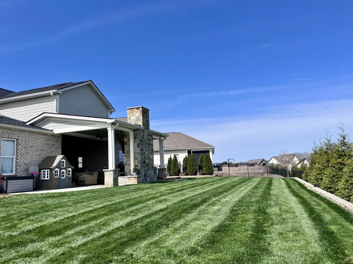 backyard with plush, green grass