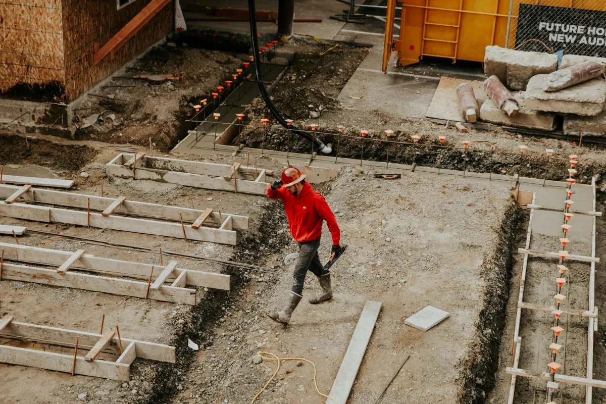 construction site with workers