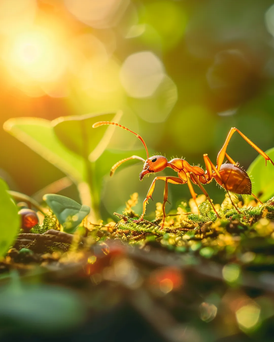 An Image of ant in a Green garden