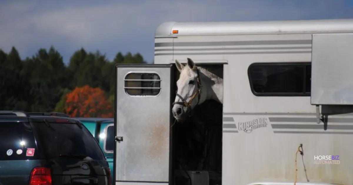 horse in truck