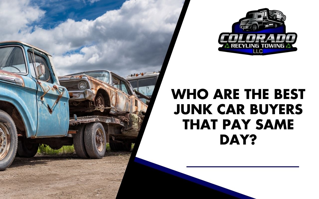 Tow truck picking up a junk car for same-day payment