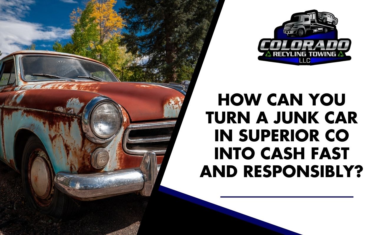 Junk car in Superior CO parked in a residential driveway