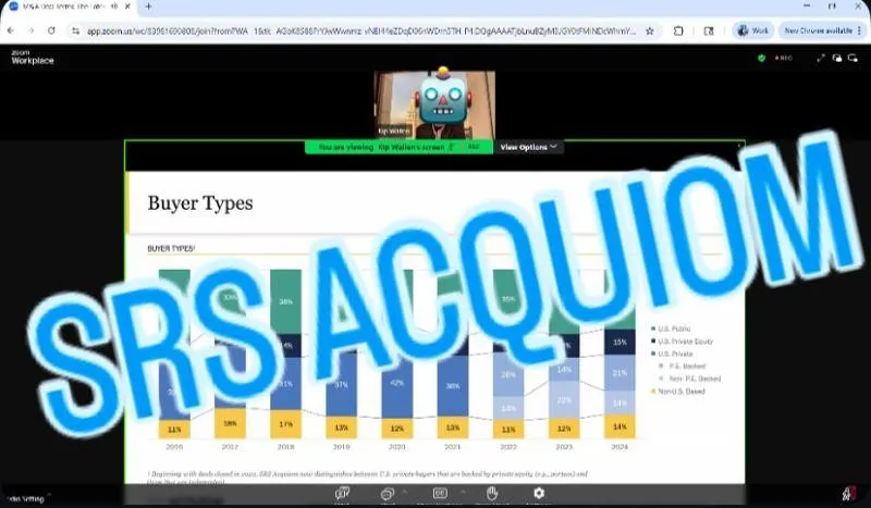 Screenshot from an “M&A Deal Terms: Latest Trends” webinar by SRS Acquiom