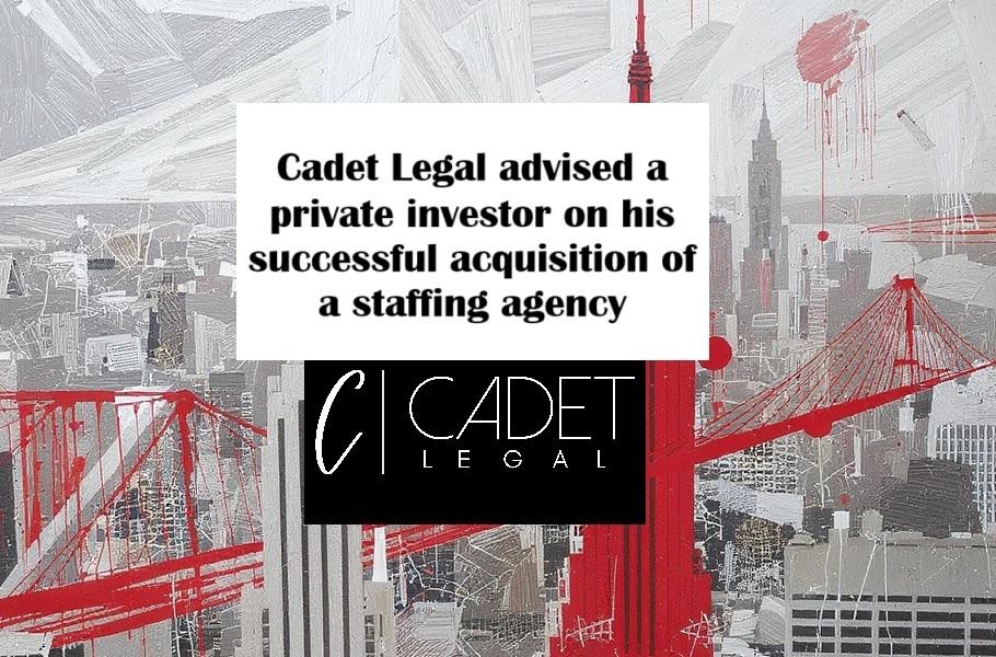 Deal Announcement Graphic for SMB Acquisition by Cadet Legal