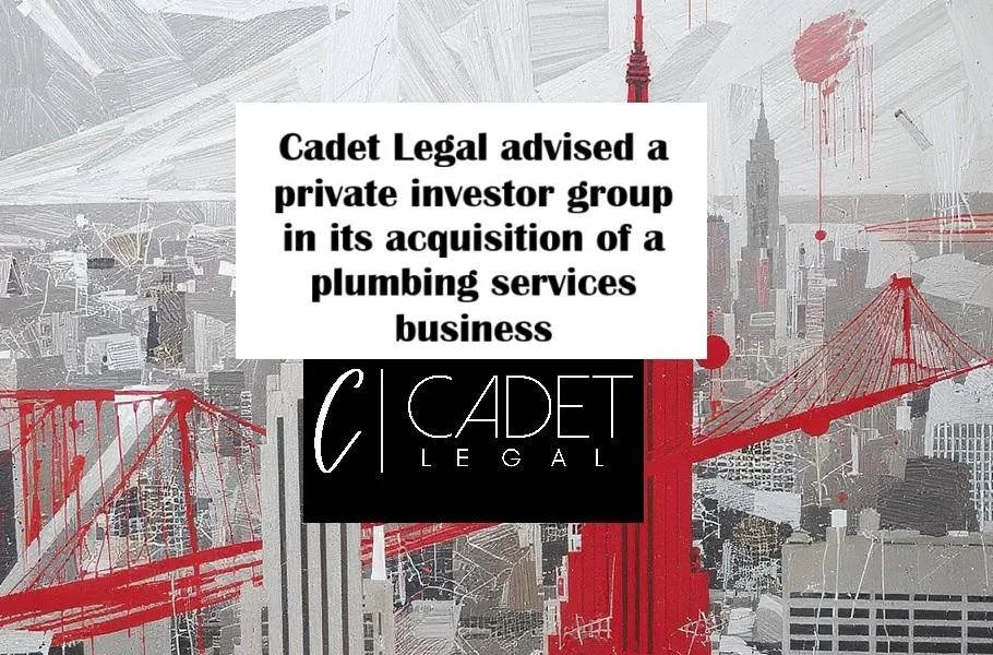 Deal Announcement Graphic for SMB Acquisition by Cadet Legal