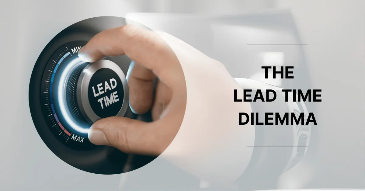 S hand turning a knob to set the desired lead time