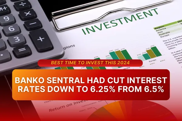 Banko Sentral interest rate cut to 6.25% from 6.5%, highlighting the best time to invest in 2024 with a focus on investment opportunities.