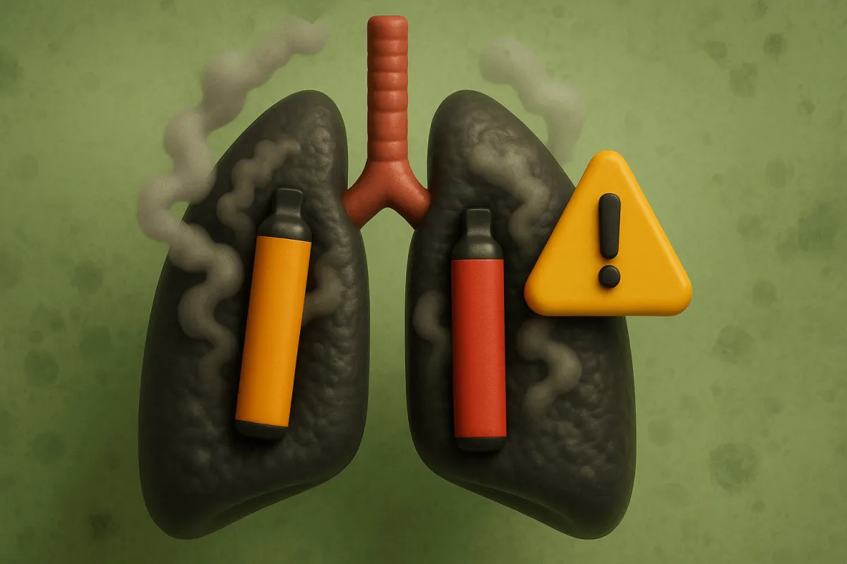pulmones dañados por uso de vape cigarrillos electrónicos humo hongos tráquea lástimada