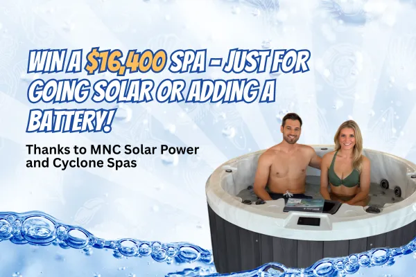 Win a $16,400 spa – just for going solar or adding a battery!