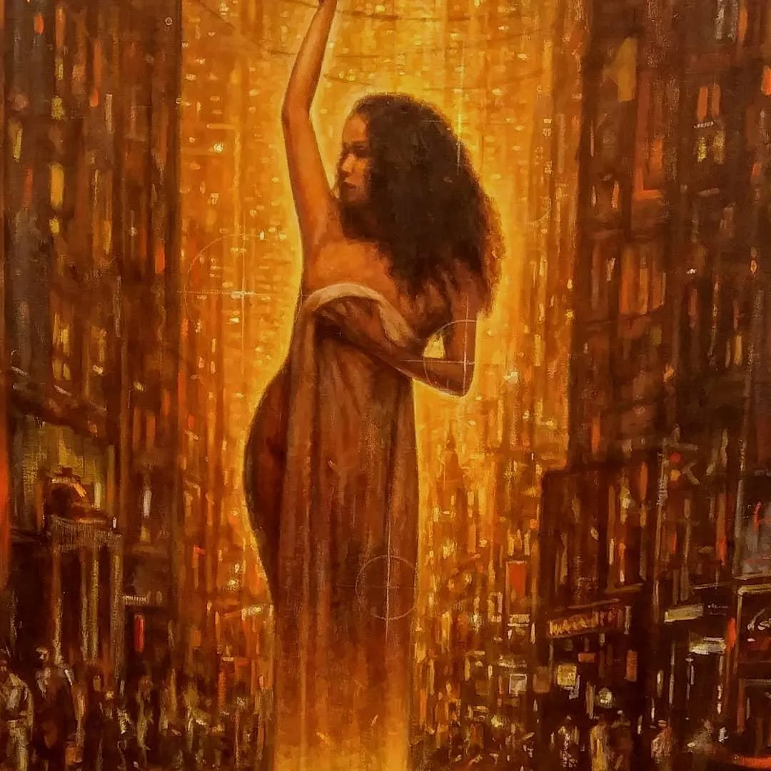 Urban Goddess Oil Painting by Andrea Rushing