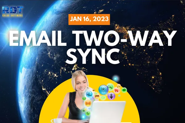 RDT Logo with text that says 'email two-way sync' and date labelled 'January 31, 2023'