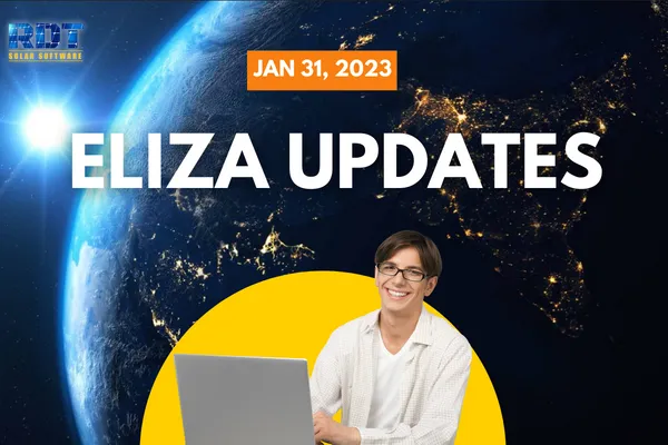 RDT Logo with text that says 'Eliza Update' and date labelled 'January 31, 2023'