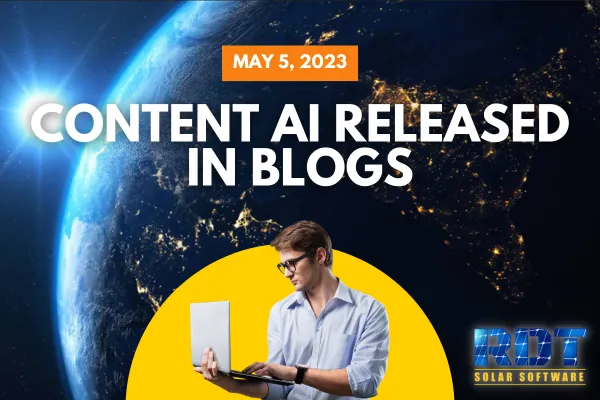 RDT Logo with text that says 'Content AI Released in Blogs' and date labelled 'May 5, 2023'