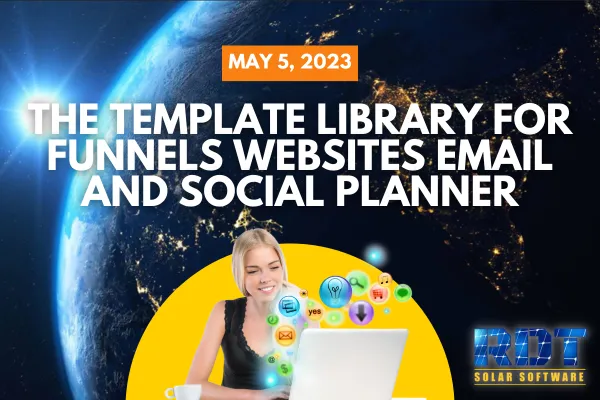 RDT Logo with text that says 'The Template Library for Funnels Websites Email and Social Planner' and date labelled 'May 5, 2023'