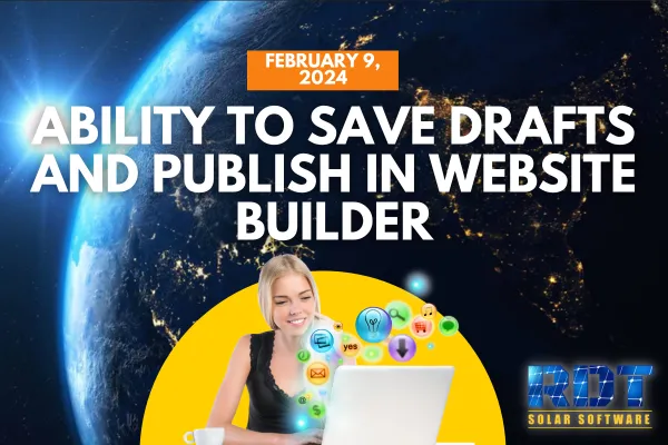 Ability to Save Drafts and Publish in Website Builder