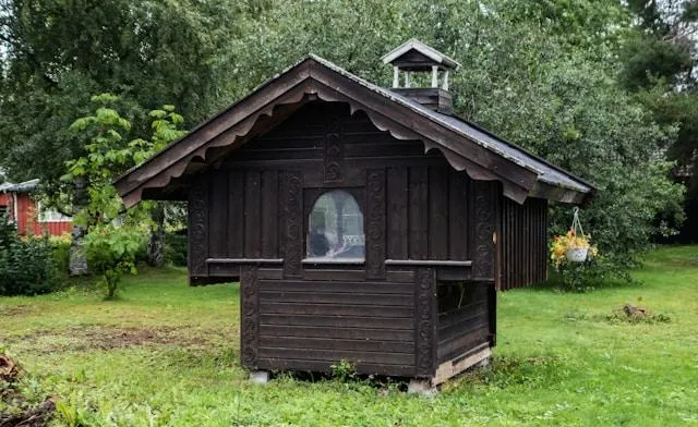 small color black dog house