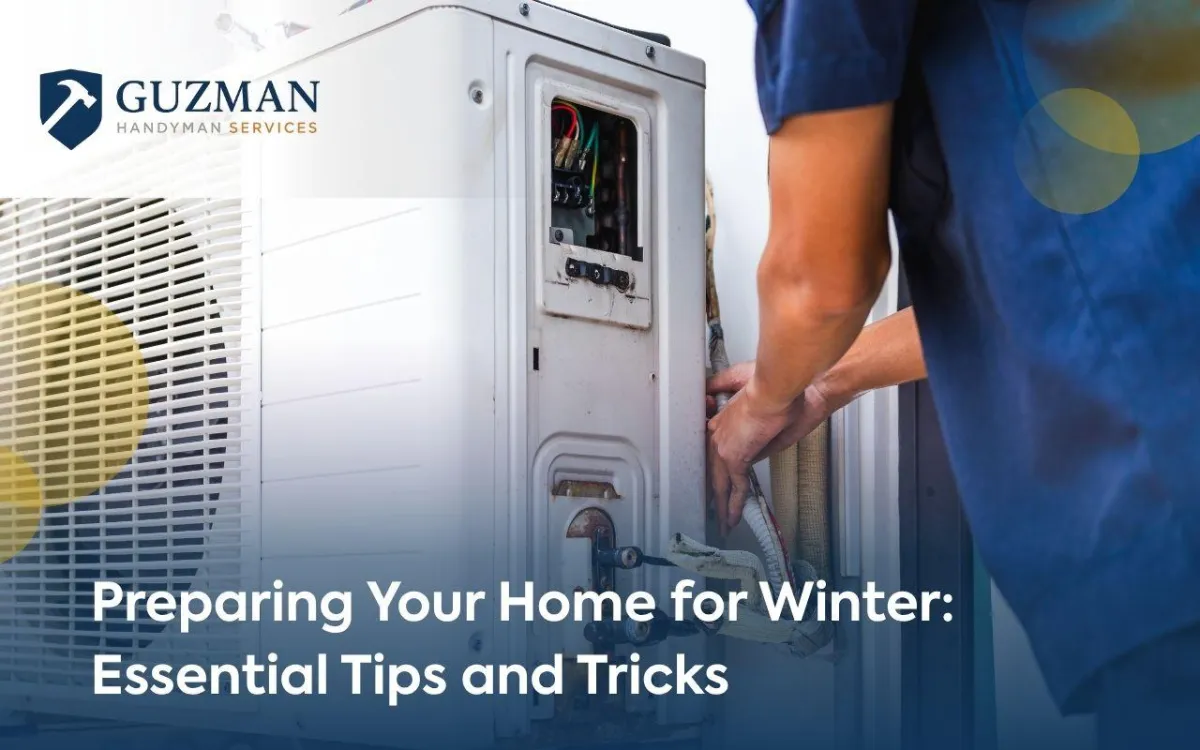 Homeowner sealing windows while Preparing Your Home for Winter