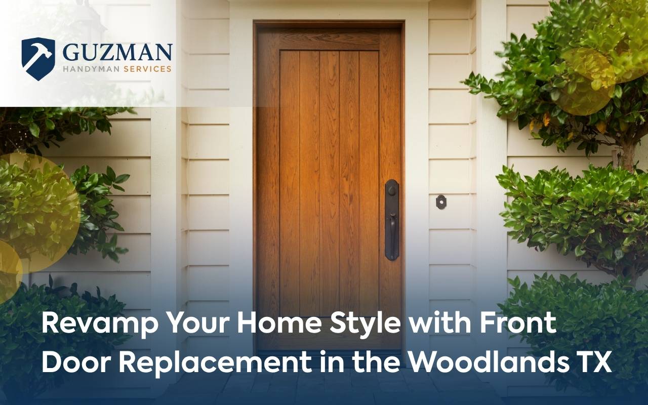 Modern entry after front door replacement in the Woodlands