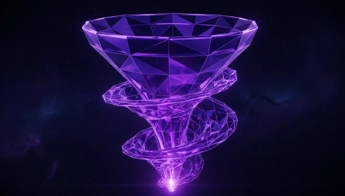 Abstract sales funnel vortex in deep purple - local business marketing funnel strategy Florida