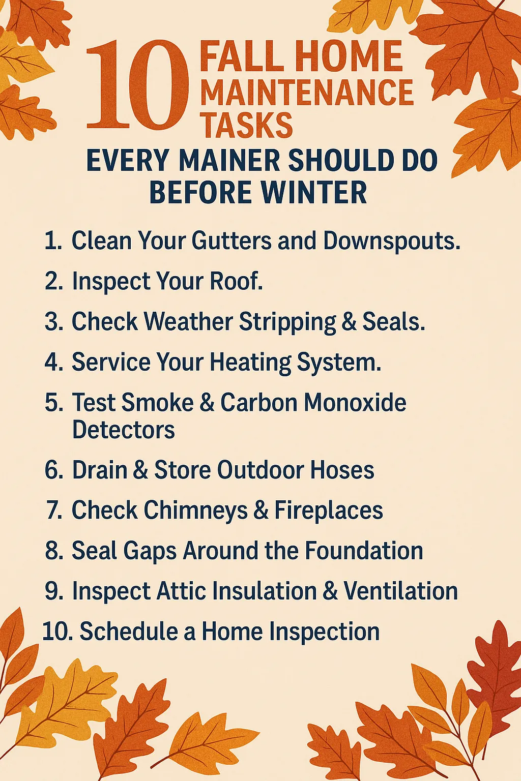 10 Fall Home Maintenance Tasks Every Mainer Should Do Before Winter