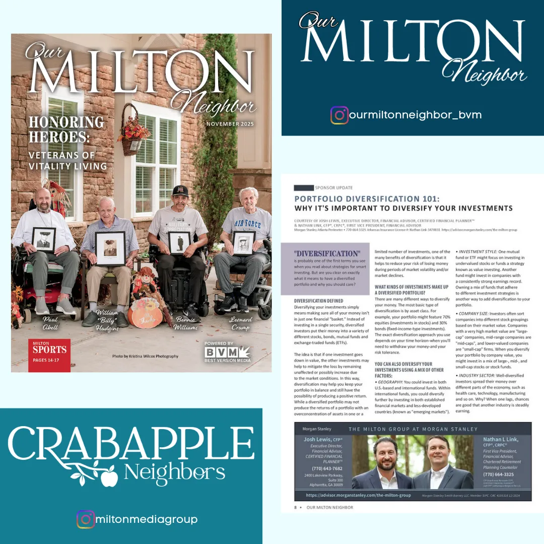 Business Spotlight: Portfolio Diversification 101: Why It's Important To Diversify Your Investments by The Milton Group - Morgan Stanley